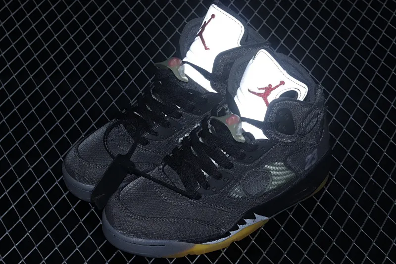 All Categories Air Jordan Jordan Series Basketball Shoes Air Jordan 5 G Version OF x Air Jordan 5 AJ5 Joe 5 Black Sail 3M Reflective Basketball Shoes CT8480-001